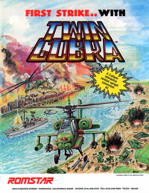 Twin Cobra (US) Arcade Game Cover